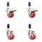 Service Caster 3 Inch 316SS Red Poly Swivel 1-3/8 Inch Expanding Stem Caster Lock Brake, 2PK SS316TTLEX20S314-PPUB-RED-2-S-2-138 - alternate 1